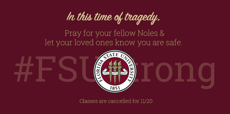 Header image for Message from FSU President John Thrasher regarding campus shooting