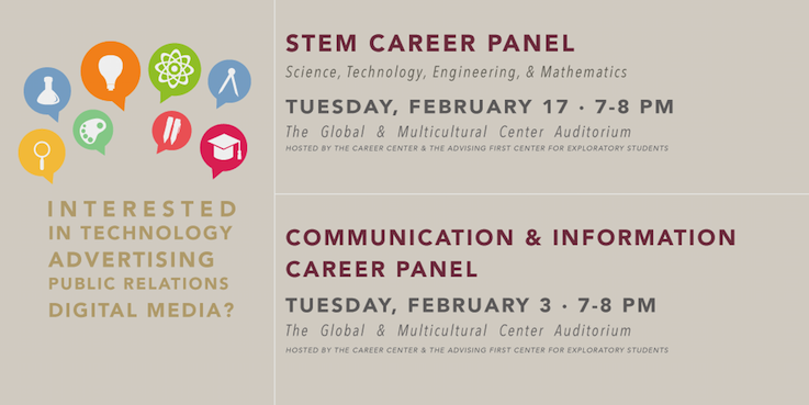 Header image for Career Panels to be Hosted on February 3rd & 17th