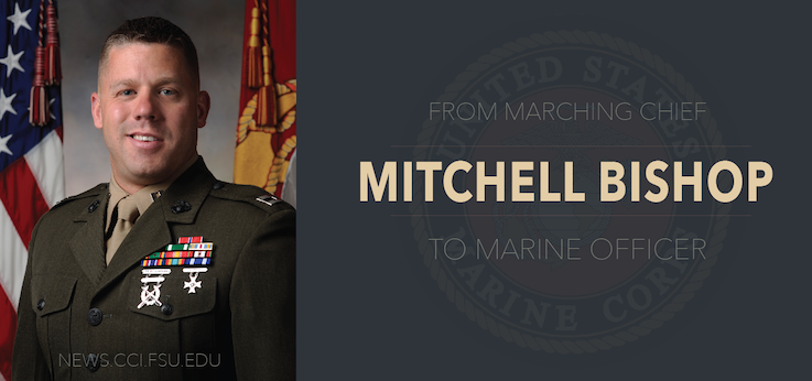 Header image for From Marching Chief to Marine Officer– Meet COMM Alum Mitch Bishop