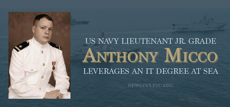 Header image for Lieutenant Junior Grade Anthony Micco Leverages an IT Degree at Sea