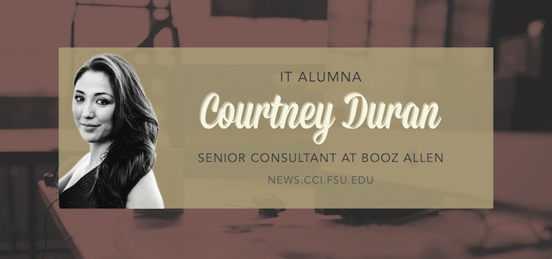 Header image for Alumna Courtney Duran Finds Calling as Senior Consultant at Booz Allen Hamilton