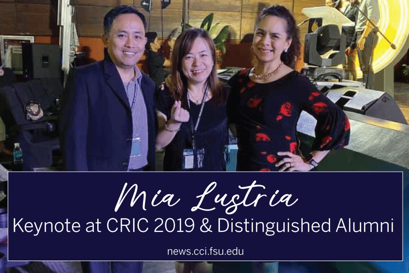 Mia Lustria: Keynote at CRIC 2019 and Distinguished Alumni - Graphic