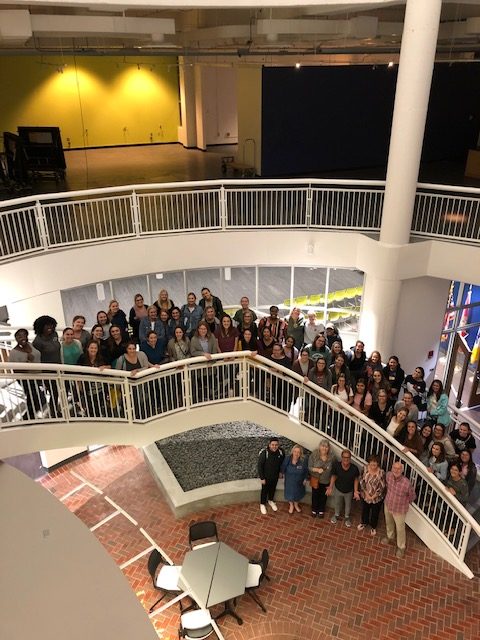 SCSD students and faculty pose for a photo at the TCC Center Innovation during the Kevin Spencer workshop.