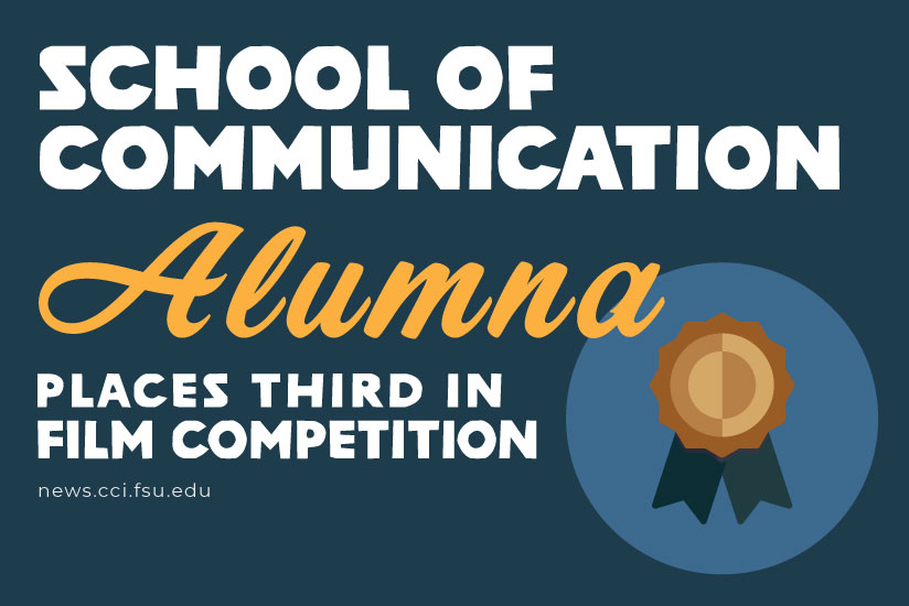 School of Communication Alumna, Rheannah Wynter, places third in film competition, graphic.