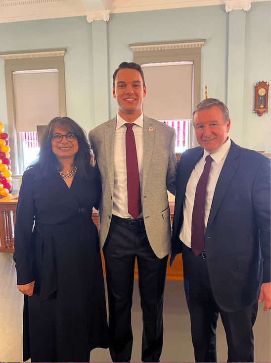 Jason Puwalski with President Richard McCullough and First Lady Jai Vartikar. 